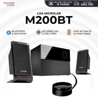 Loa Vi Tính Bluetooth Microlab M200BT 2.1, Công Suất 40W (AUX, Bluetooth) Chính Hãng BH 1 Năm