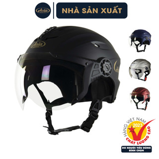 Mũ Bảo Hiểm Nửa Đầu Có Kính Nam Nữ Asia MT-117K Hàng Chính Hãng, Nón Bảo Hiểm Có Kính 1/2 Bảo Hành 12 Tháng