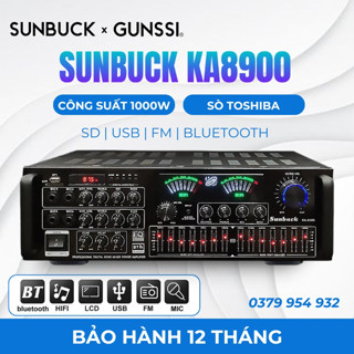 Ampli karaoke bluetooth Sunbuck Ka-8900 công suất lớn 900W, amply karaoke gia đình âm thanh siêu đỉnh, 8 sò lớn