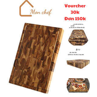 Thớt gỗ teak cao cấp Tre Làng chuyên cắt thái băm chặt cho gia đình, nhà hàng
