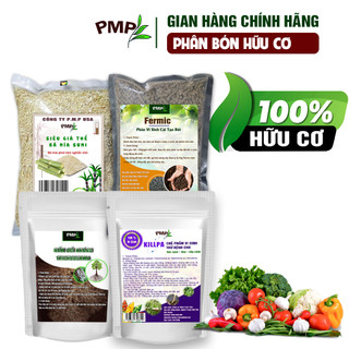 Combo bộ trộn đất trồng PMP - cải tạo đất Fermic - Trichoderma - Bã Mía - Vi sinh  Killpa