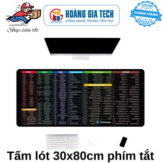  Tấm lót phím chuột Arigato 30 x 80 cm 70m có phím tắt văn phòng - photoshop - autocad - Chính hãng 