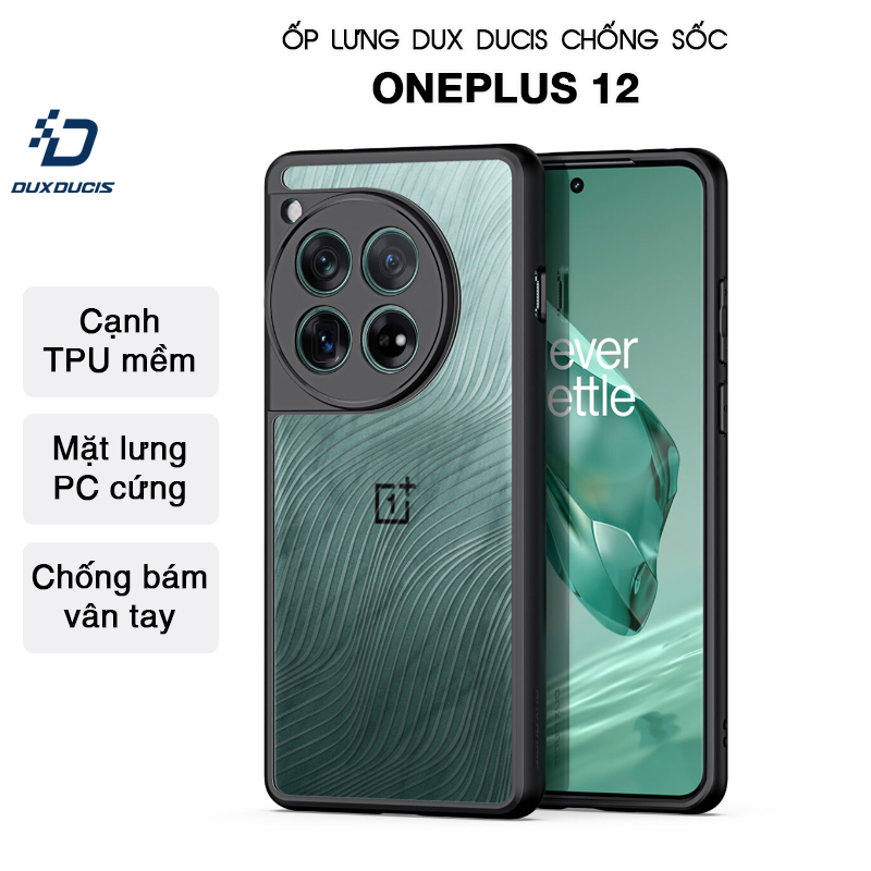 Ốp lưng DUX DUCIS OnePlus 12 (AIMO SERIES) Viền TPU, Mặt lưng PC Chống bám vân tay