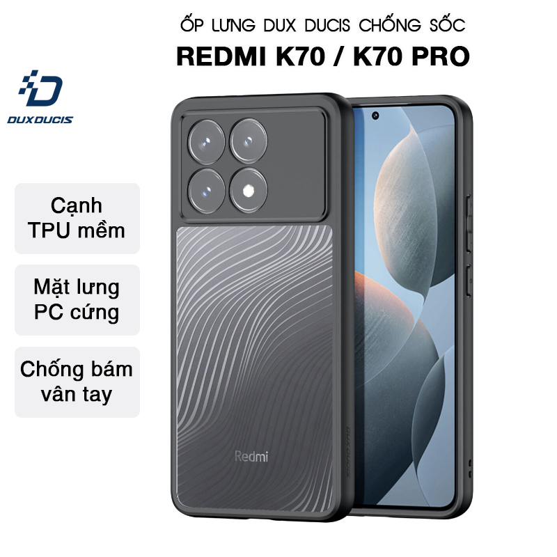 Ốp lưng DUX DUCIS Redmi K70 / K70 Pro (AIMO SERIES) Viền TPU, Mặt lưng PC Chống bám vân tay