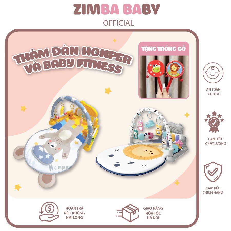 Thảm Đàn Baby Fitness Và Honper Hp820 Thảm Đàn Voi Gấu Thỏ Đáng Yêu Món Đồ Chơi Đầu Đời Cho Bé