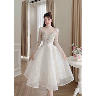 Đầm dự tiệc, đi bàn , công chúa tay dài thời trang gạo sợ chuột fashion