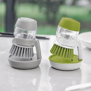 Bàn chải cọ xoong nồi, cọ bếp, cọ rửa bát đĩa có bình đựng xà phòng - Dụng cụ nhà bếp cọ xoong nồi thông minh