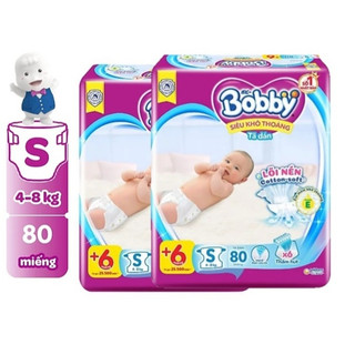 Combo 2 gói tã dán bobby size s80 / s80+2m / s80+6m