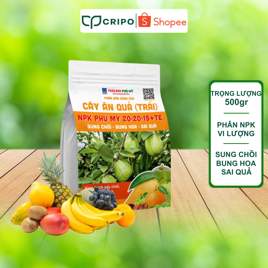 Phân Bón NPK Phú Mỹ 20-20-15+TE Chuyên Cung Cấp Dinh Dưỡng Cho Cây Ăn Quả Túi 500gr