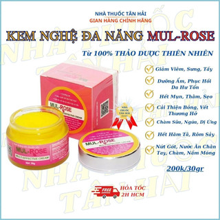 Kem nghệ đa năng MUL ROSE dưỡng da, giảm mụn, viêm da, ngứa, mờ thâm, chàm sữa, hăm, bỏng, vết thương hở, hũ 30gr