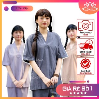 ĐỒ LAM ĐI CHÙA - MẪU TICI THÊU CỔ CHỮ TÂM CHO NAM VÀ NỮ - Có bigsize đến 90kg