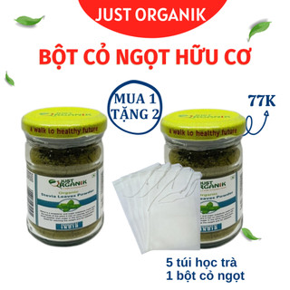 Bột Cỏ Ngọt  Hữu Cơ Just Organik Dạng Bột Nguyên Chất , Chất Tạo Ngọt Phù Hợp Cho Người Tiểu Đường