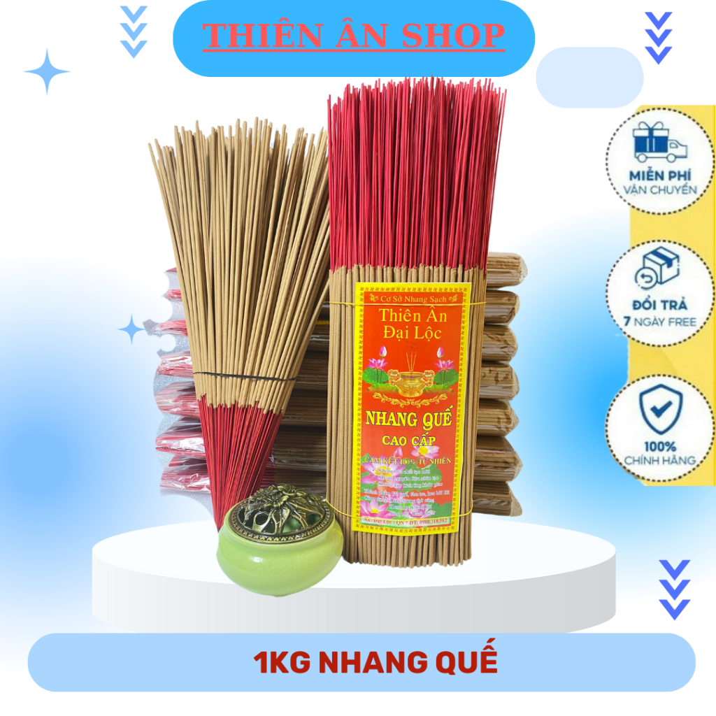 [1Kg Dài 4 Tấc] Nhang Quế Thiên Ân, Hương Quế Thơm, Nhang Không Cuốn Tàn, mùi thơm nhẹ nhàng