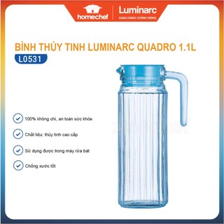 Bình thủy tinh đựng nước Octime Diamond xanh Ice Blue 1,1L - L0531, chống xước, chống bám mùi