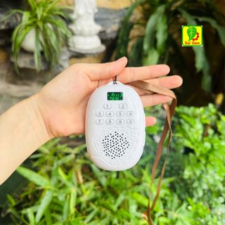 Đài niệm phật đeo cổ mini lá bồ đề, máy niệm Phật đeo cổ 60 bài, loa nghe Pháp đeo cổ free ship