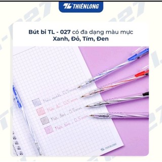 Bút bi 027 xanh, đỏ, đen, tím giá cho 1 cây