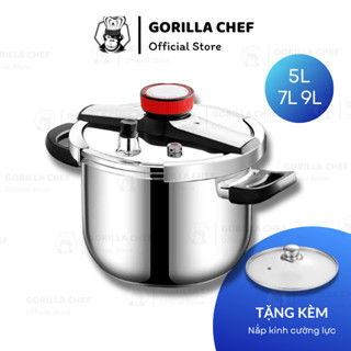 Nồi áp suất bếp từ 3 đáy inox 304 Gorilla Chef dùng được cho mọi loại bếp, van khóa an toàn