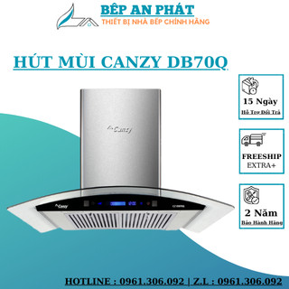 Hút mùi kính cong canzy db70q - hút mùi cảm ứng 2 công suất hút 1200m3/h - bảo hành 3 năm