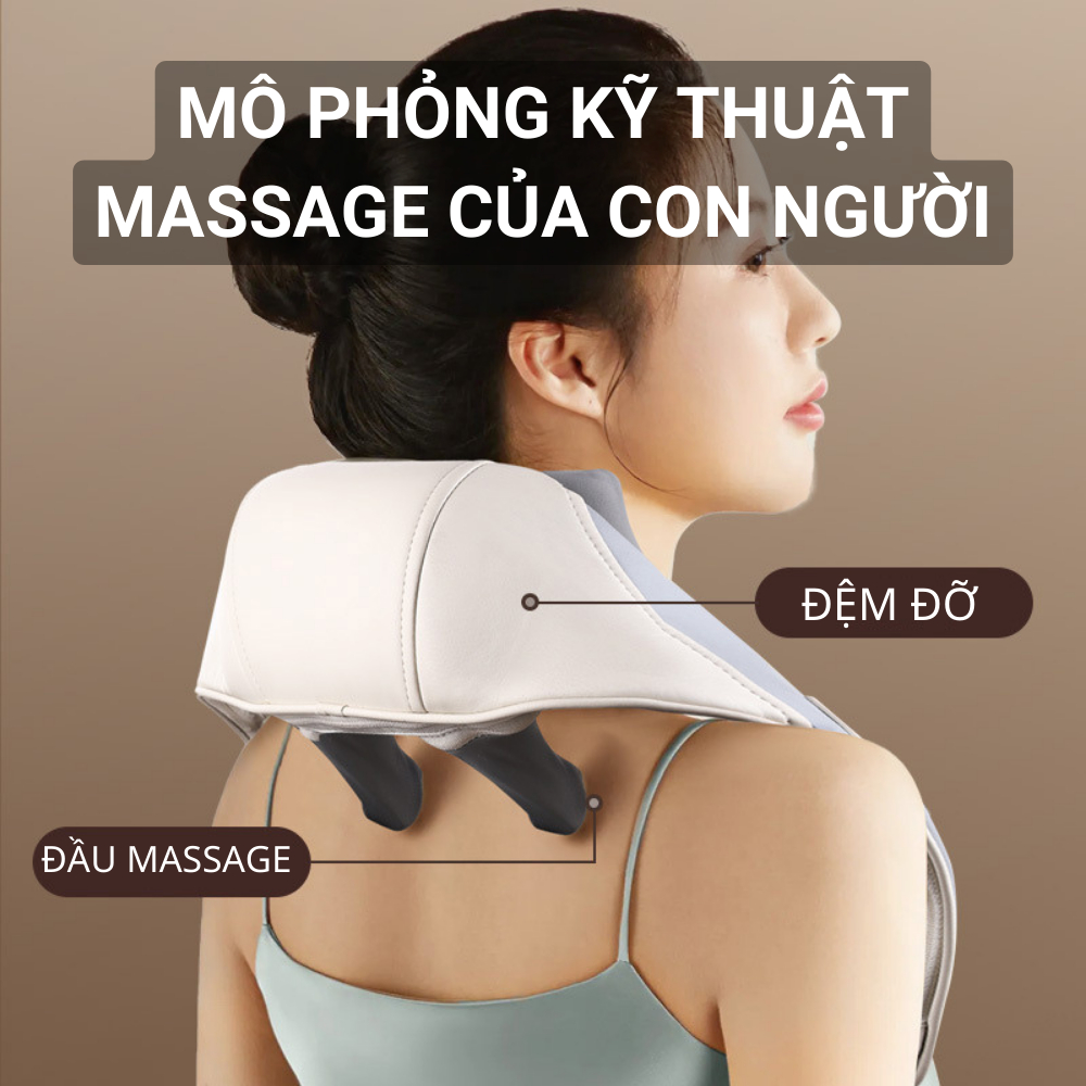 Máy massage cổ vai gáy J88 với 6 đầu massage, mát xa cơ học chườm ấm giúp giảm đau Thiên Phúc Tâm