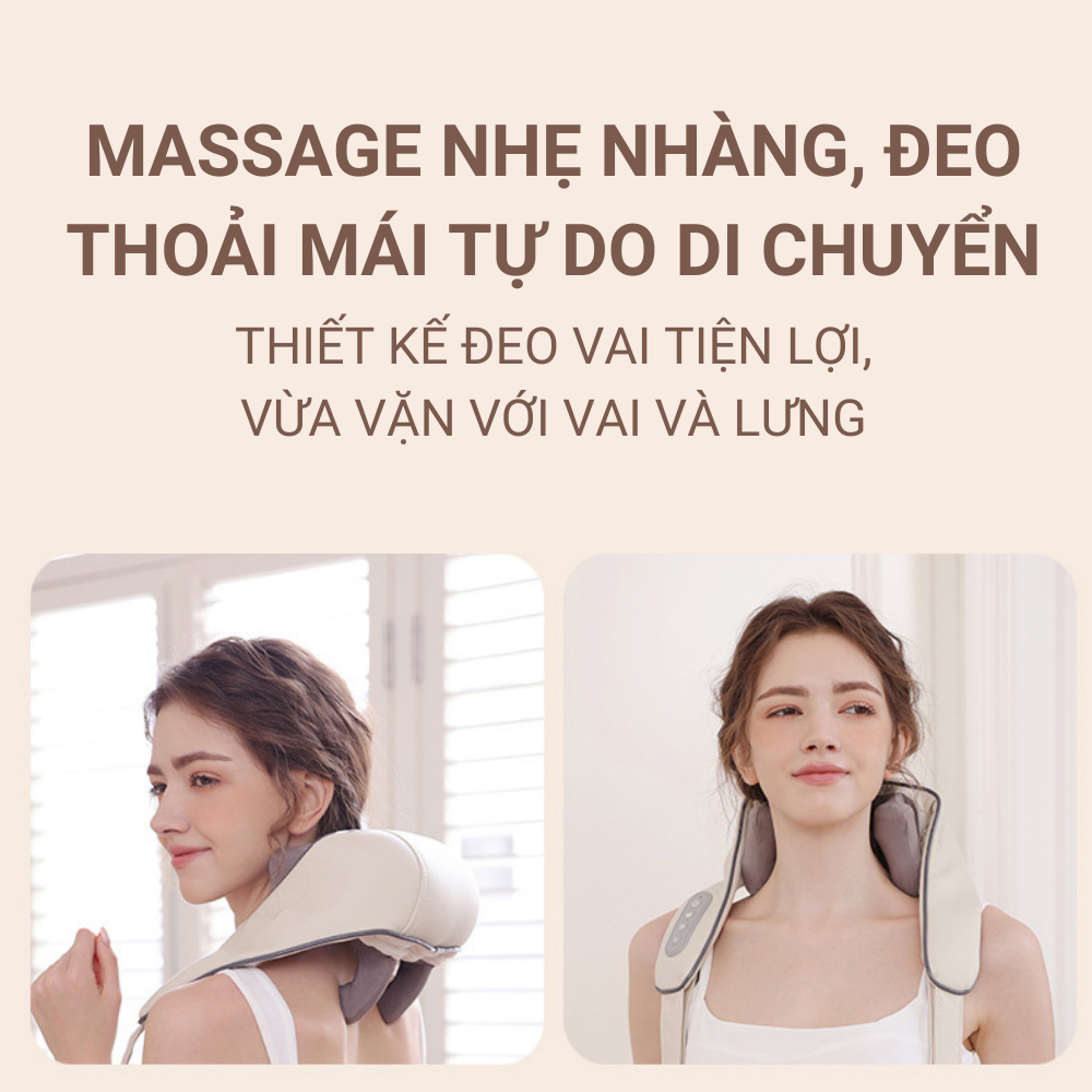 Máy massage cổ vai gáy J88 với 6 đầu massage, mát xa cơ học chườm ấm giúp giảm đau Thiên Phúc Tâm