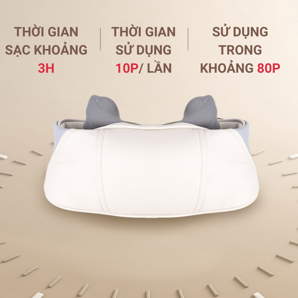 Máy massage cổ vai gáy J88 với 6 đầu massage, mát xa cơ học chườm ấm giúp giảm đau Thiên Phúc Tâm