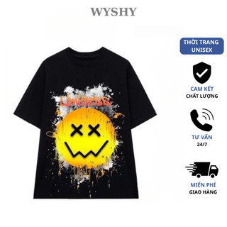 Áo thun wyshy ws0011 ,thun 100% cotton - áo phông nam nữ cổ tròn -form rộng unisex