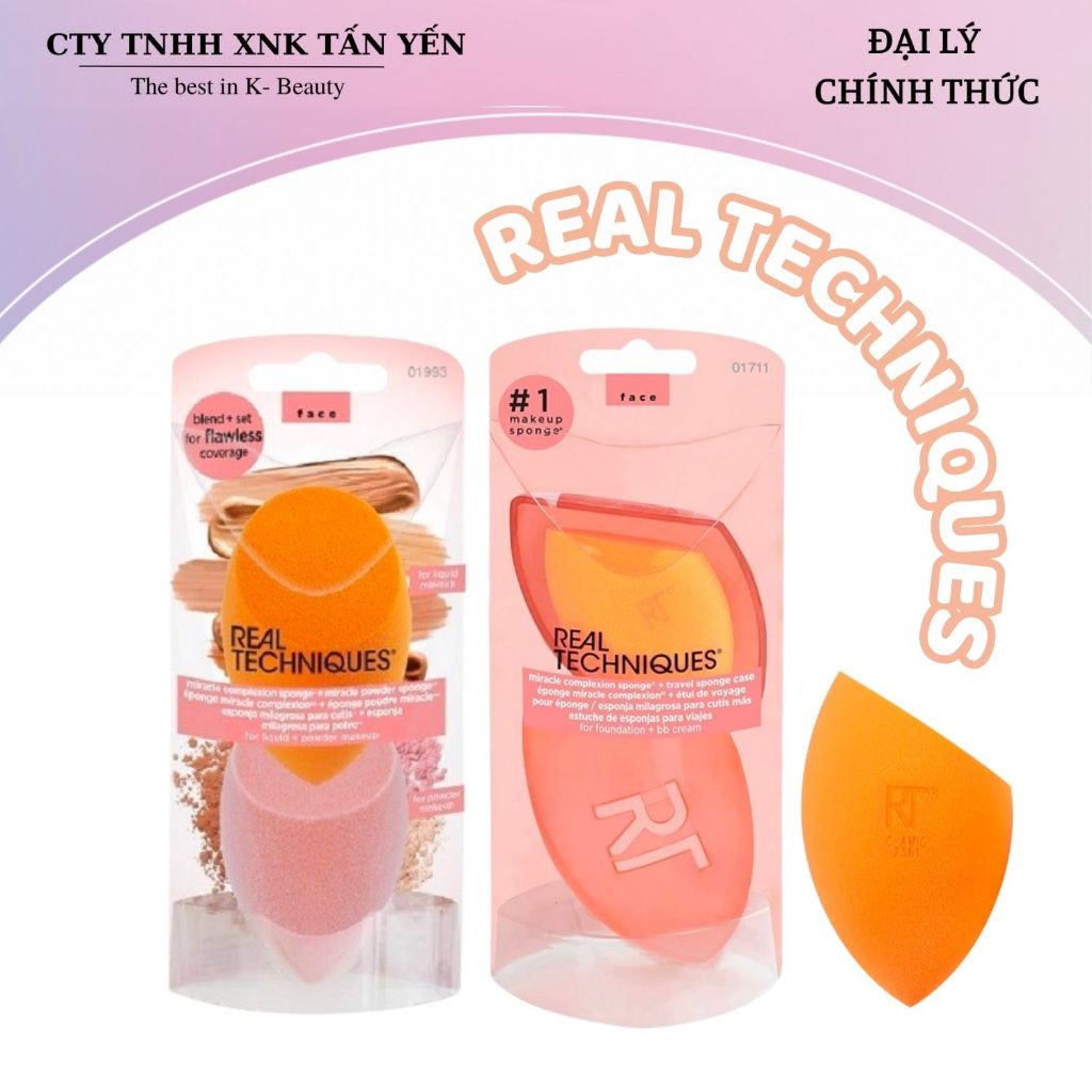 Set 2 Mút Cam Real Techniques 2 Pack Miracle Complexion Sponge