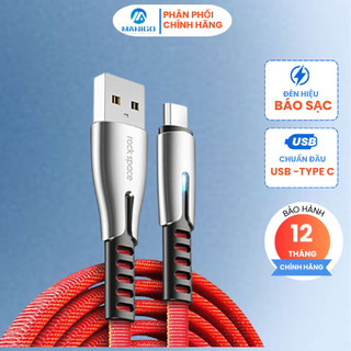 Dây cáp sạc nhanh Type C Rockspace M2 dành cho điện thoại Samsung, Oppo, Huawei,... hàng chính hãng bảo hành 12 tháng