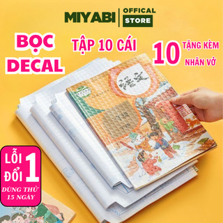 Bọc sách vở decal trong suốt nhiều kích cỡ 10 bọc/thếp - bọc vở decal trong suốt cho bé, học sinh