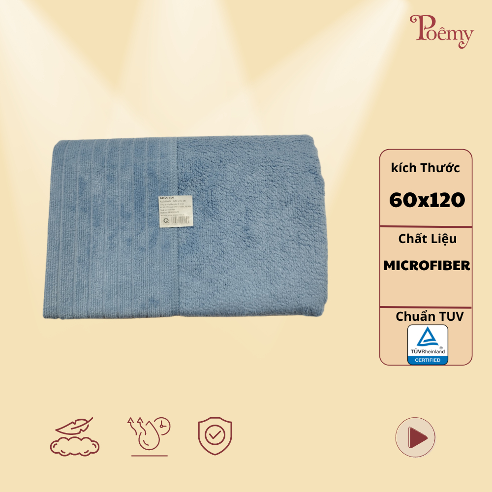 Khăn mặt Poêmy KT 60x120cm - Khăn loại 2 Lỗi sợi vải