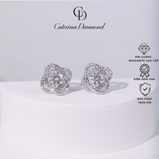 Khuyên tai nữ kim cương Moissanite 4mm Caterina Diamond Series Romantic Hall Earrings DE001