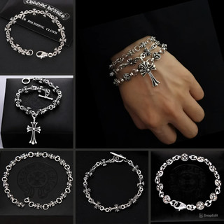 Vòng Tay TAVI STUDIO Lắc Tay Chrome Heart Bằng Thép Titan Mạ Bạc 925 Dài 18cm Phong Cách Hip Hop Cho Nam Và Nữ Cá Tính