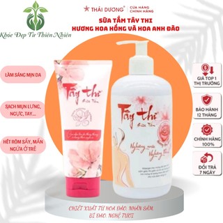Sữa tắm Tây Thi chai 200ml / 480ml, dưỡng trắng mịn da, sạch mụn lưng - Sao Thái Dương
