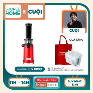 [Độc Quyền Cuội] Máy Ép Chậm Mini Lazychef - Máy Làm Kem Hoa Quả Nhỏ Gọn, Tiện Lợi, Công Nghệ Ép Lạnh, Chính Hãng