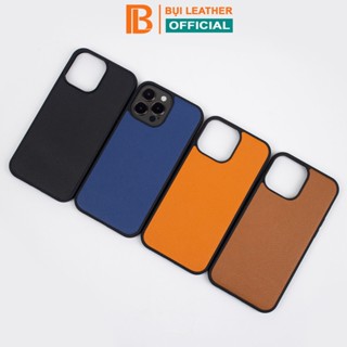 Ốp lưng Iphone thủ công da epsom cao cấp- màu đơn sắc- viền TPU chống sốc Bụi Leather