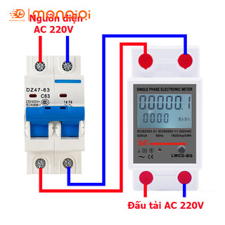 Công tơ điện tử 1 pha 80A LW thiết bị đo công suất, đồng hồ đo điện