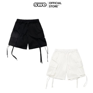 Quần Đùi Cargo Baggy Unisex SWE BAGGY CARGO SHORT - Trắng/Đen