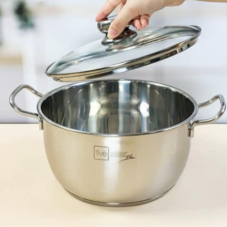 Nồi Inox 304 3 đáy Fivestar Plus Royal Cool nắp kính BẢO HÀNH 5 NĂM