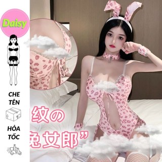 Cosplay 2in1 nàng thỏ ngọc trong bộ lông báo hồng Pink Panther gợi cảm - bodysuit ngủ hóa trang Bad Bunny tinh nghịch