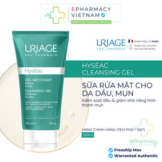 Sữa Rửa Mặt URIAGE Hyséac Gel Nettoyant dạng gel dành cho da dầu mụn, hỗn hợp 150ml