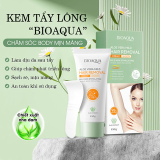 Kem tẩy lông không kích ứng tẩy sạch lông nách chân tay chiết xuất lô hội dịu nhẹ cho da dưỡng ẩm an toàn Bioaqua
