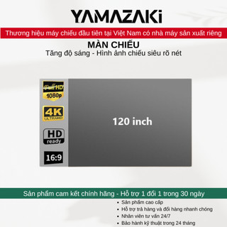 Yamazaki Màn Chiếu Phản Quang Treo Tường 120 Inch Tăng Sáng Dùng Cho Máy Chiếu Xem Phim Tại Nhà