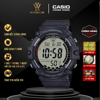 Đồng Hồ Điện Tử Nam CASIO AE-1500WH-1AVDF Mặt Kính Nhựa 51.2mm Chống Nước Vỏ và Dây Nhựa Màu Đen Chính Hãng CASIO