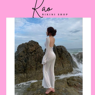 Váy Áo lưới cổ chữ U đi biển /áo lưới tay dài