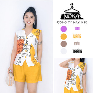 Bộ đũi tơ hàn quần cạp chun có túi áo in họa tiết 3D B638 NOKA
