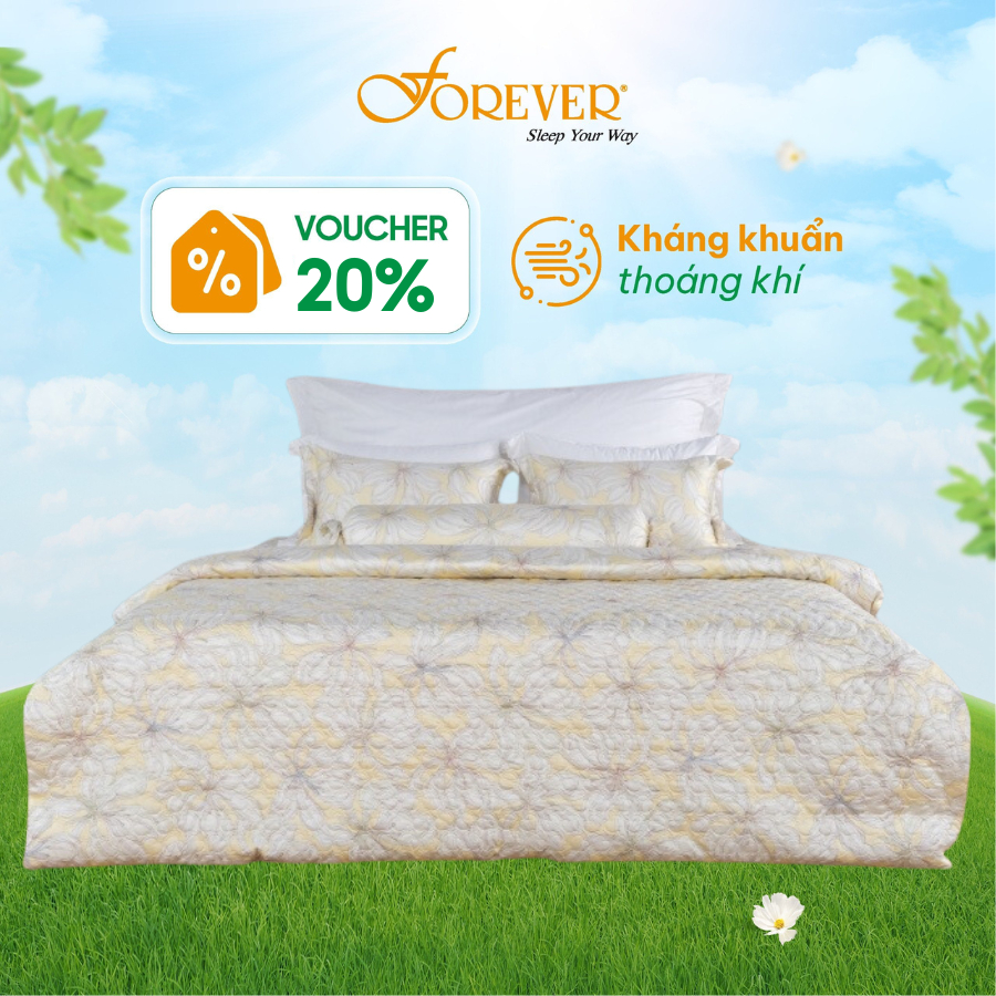 Bộ ga gối drap giường Forever Velina 4 món 100% Tencel cao cấp mềm mại đông ấm hè mát
