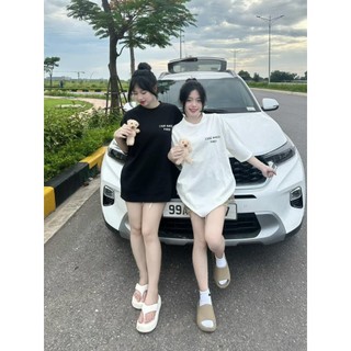 Áo thun nữ tay lỡ chất cotton khô 3158 in (13A KÈM GÁU MỚI) phong cách Hàn Quốc HALUSA M1522