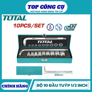 ĐỒ NGHỀ TOTAL Bộ 10 đầu tuýp 1/2 inch THTL121101