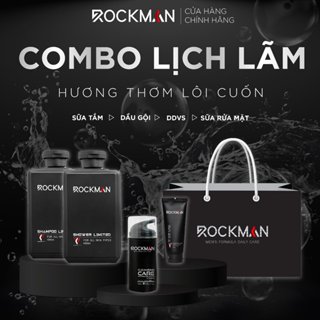  Combo LỊCH LÃM ROCKMAN - Dầu gội hương nước hoa 400ml & Sữa tắm hương nước hoa 400ml & Dung dịch vệ sinh vùng kín nam 10 