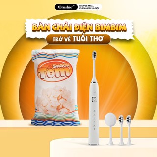 Bàn chải điện Brushie Bim Bim phiên bản tuổi thơ 2024 tích hợp đầu rửa mặt tiện lợi